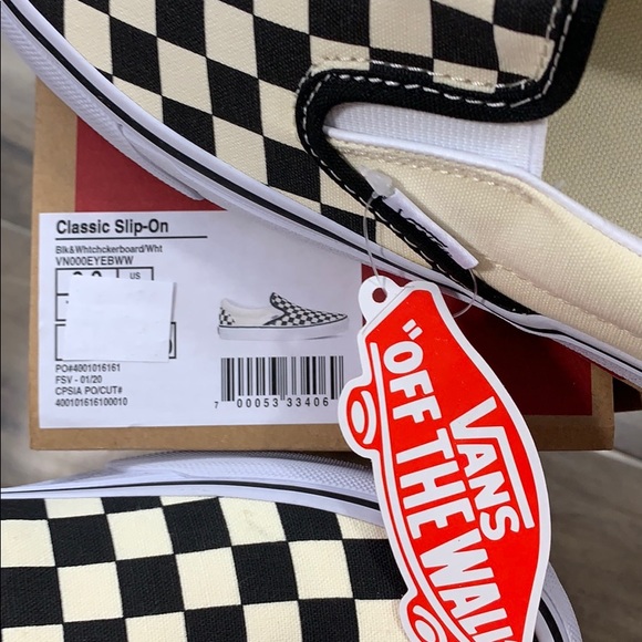 VANS CLASSIC SLIP ON black & white checkerboard WM - Picture 12 of 16